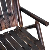 Sedia a Dondolo da Giardino Adirondack in Stile Country, Legno di Abete 97x69x93cm Colore Carbonizzato