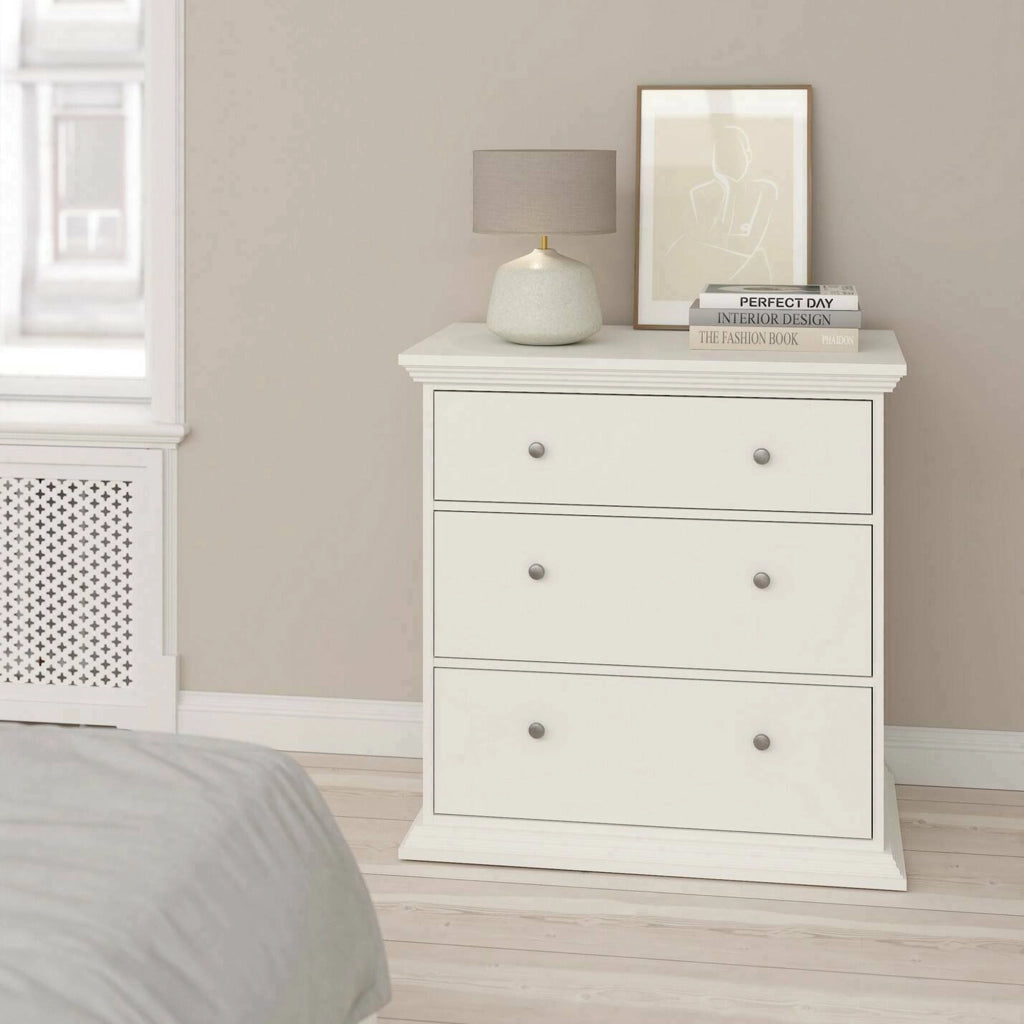 Cassettiera Domeng, Settimino multiuso, Comò camera da letto, Mobile con cassetti, 86x52 h88 cm, Bianco
