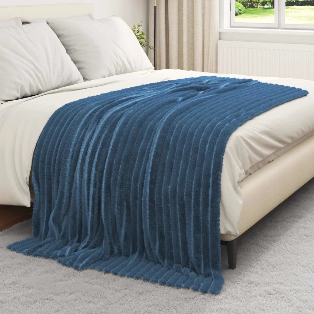Coperte da Pile 6 pz Blu navy 200 x 150 cm Panno