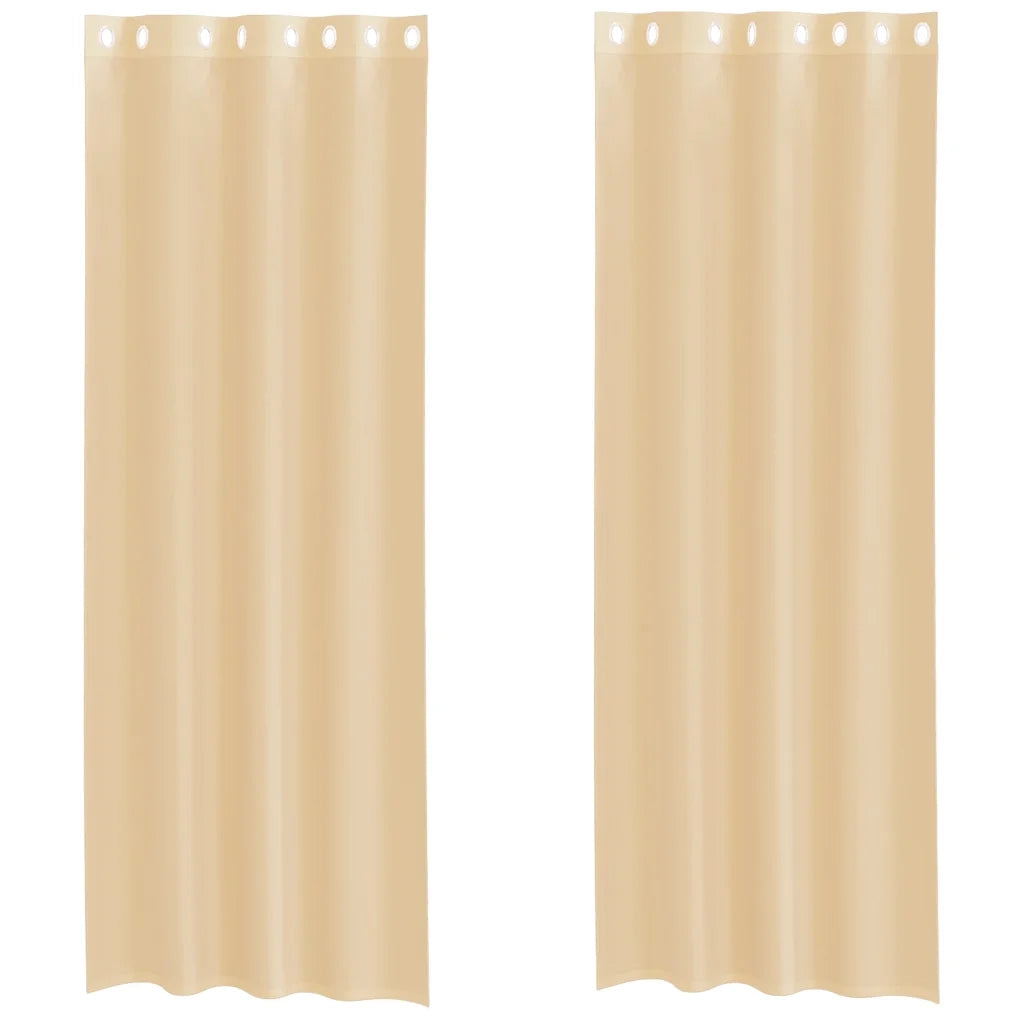 vidaXL Tende in Voile con Occhielli 2 pz Sabbia