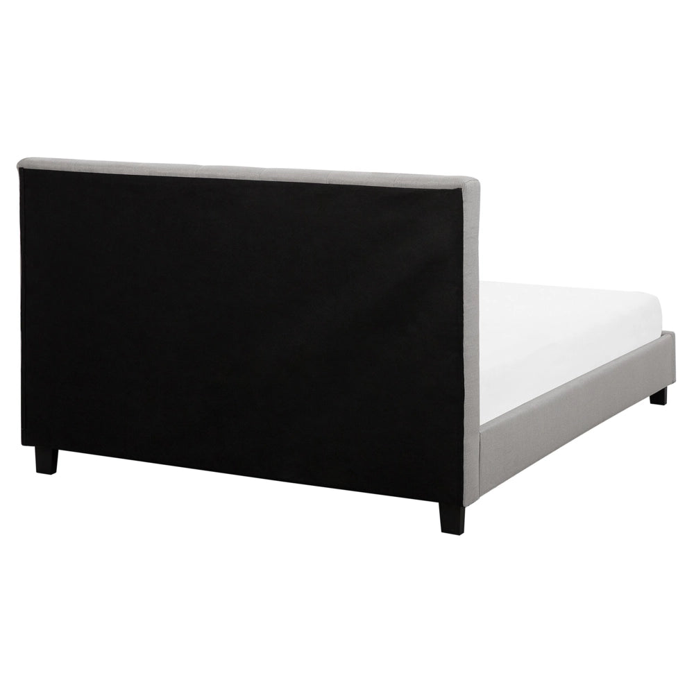 Letto ad acqua in poliestere grigio chiaro 160 x 200 cm testiera imbottita camera da letto stile moderno