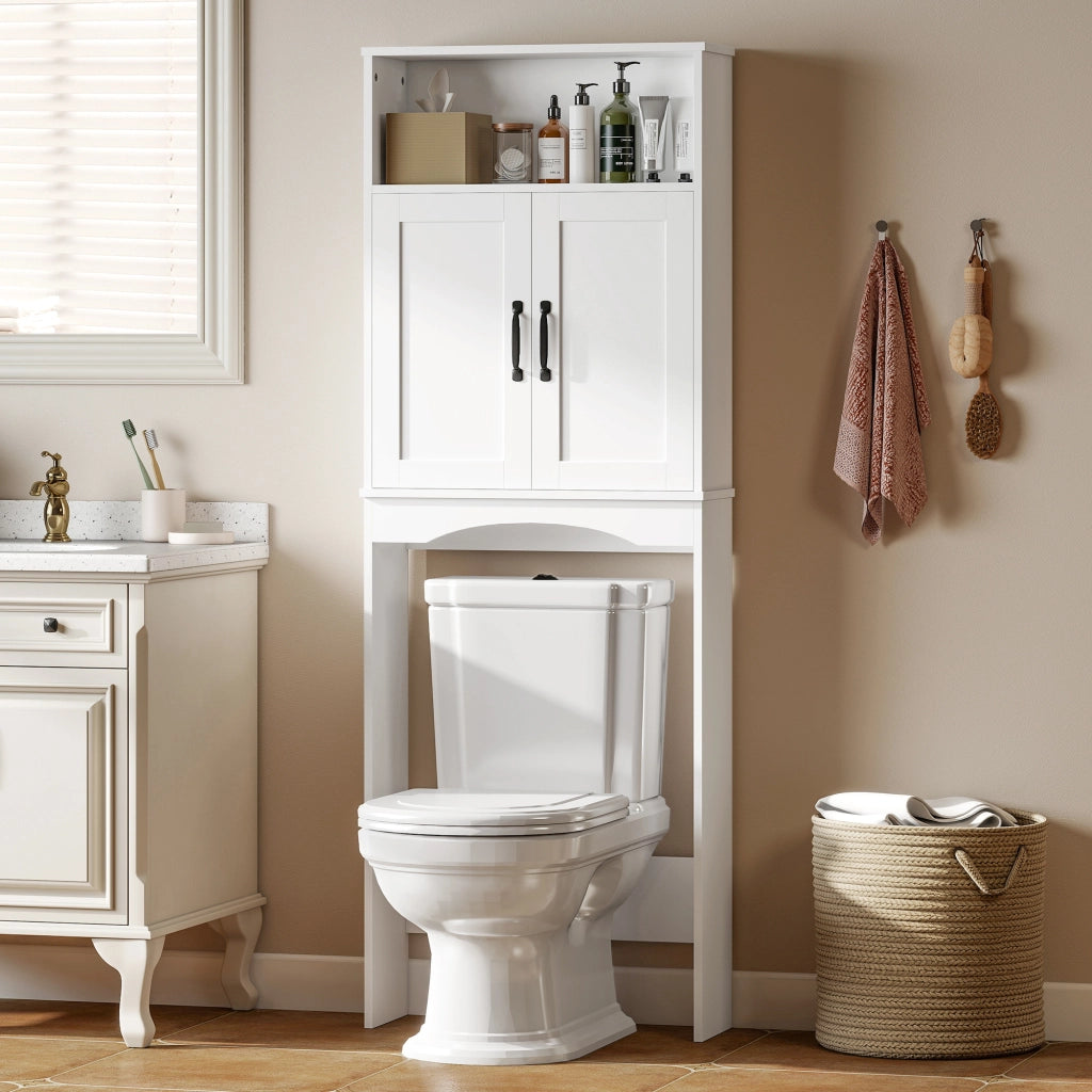 Armadietto per Bagno con 2 Ante ¨C Zephmum ¨C Bianco 64x21x173,5 cm