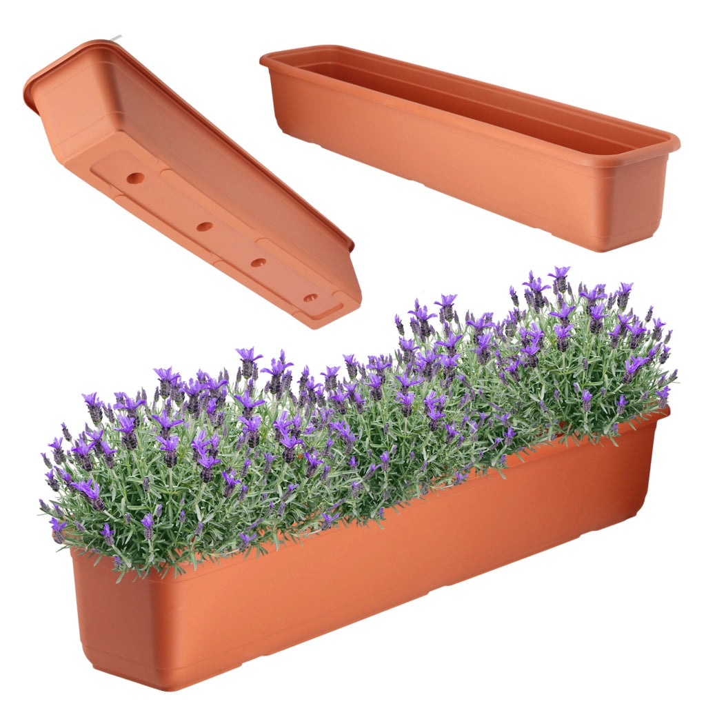 Vaso da fiori rettangolare in plastica KADAX per balcone, 80 cm.