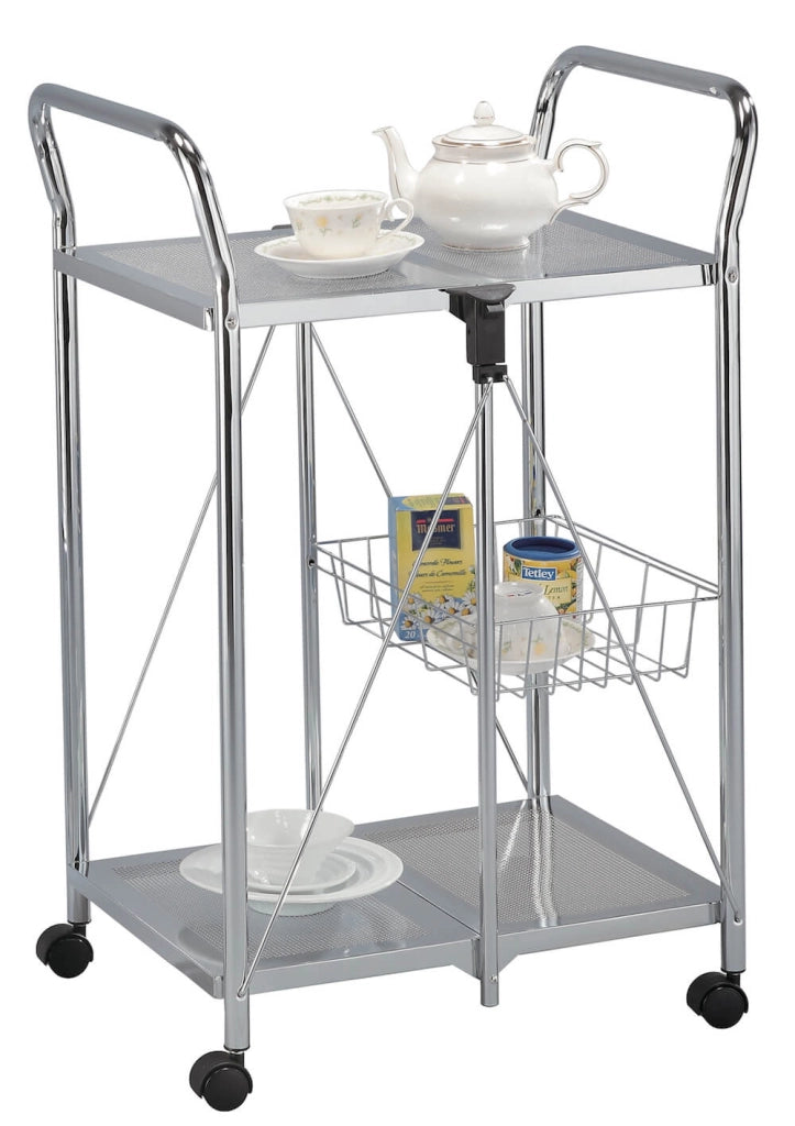 Carrello da Cucina Pieghevole Cromato in Acciaio Tosini TA019C