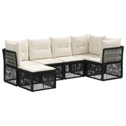 Set Divano da Giardino 6 pcs Nero polyrattan 3434290