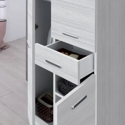 Colonna bagno d'appoggio 60x150 cm grigio con ante e cassetto Desya