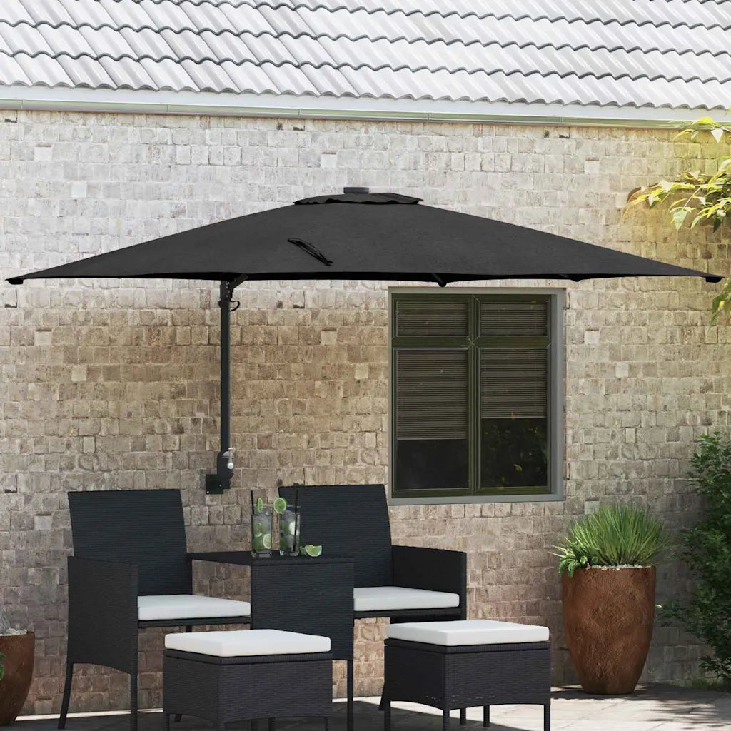 Ombrello da giardino-Ombrellone da spiaggia Nero 248,5 x 247,5 x 160 cm 349231