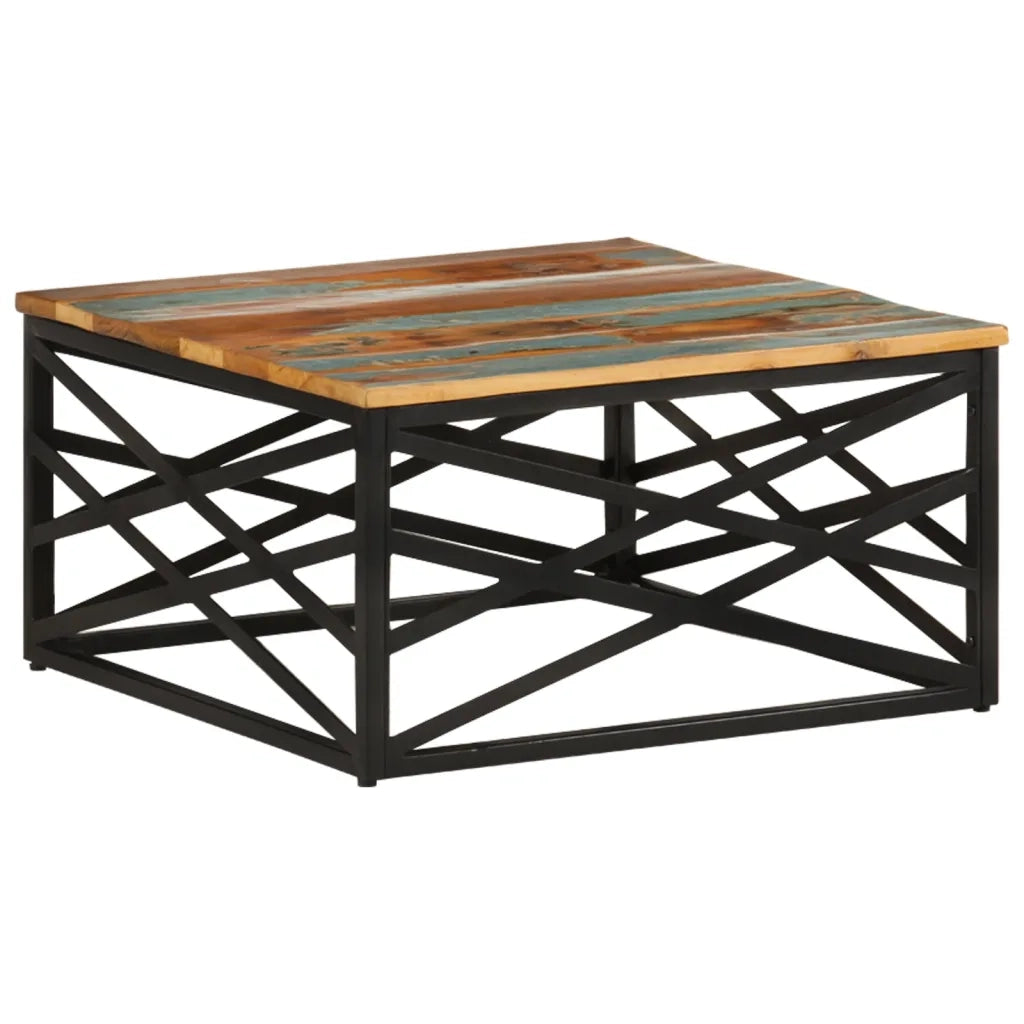 Tavolino da Salotto 68x68x35 cm in Legno Massello di Recupero 330075