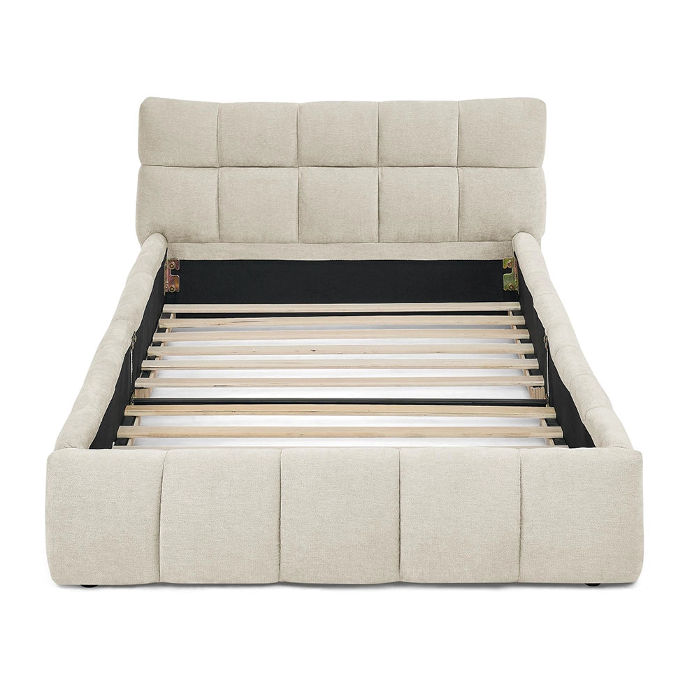 Letto bambino 90x200cm?- Xylo - chenille eucalipto beige