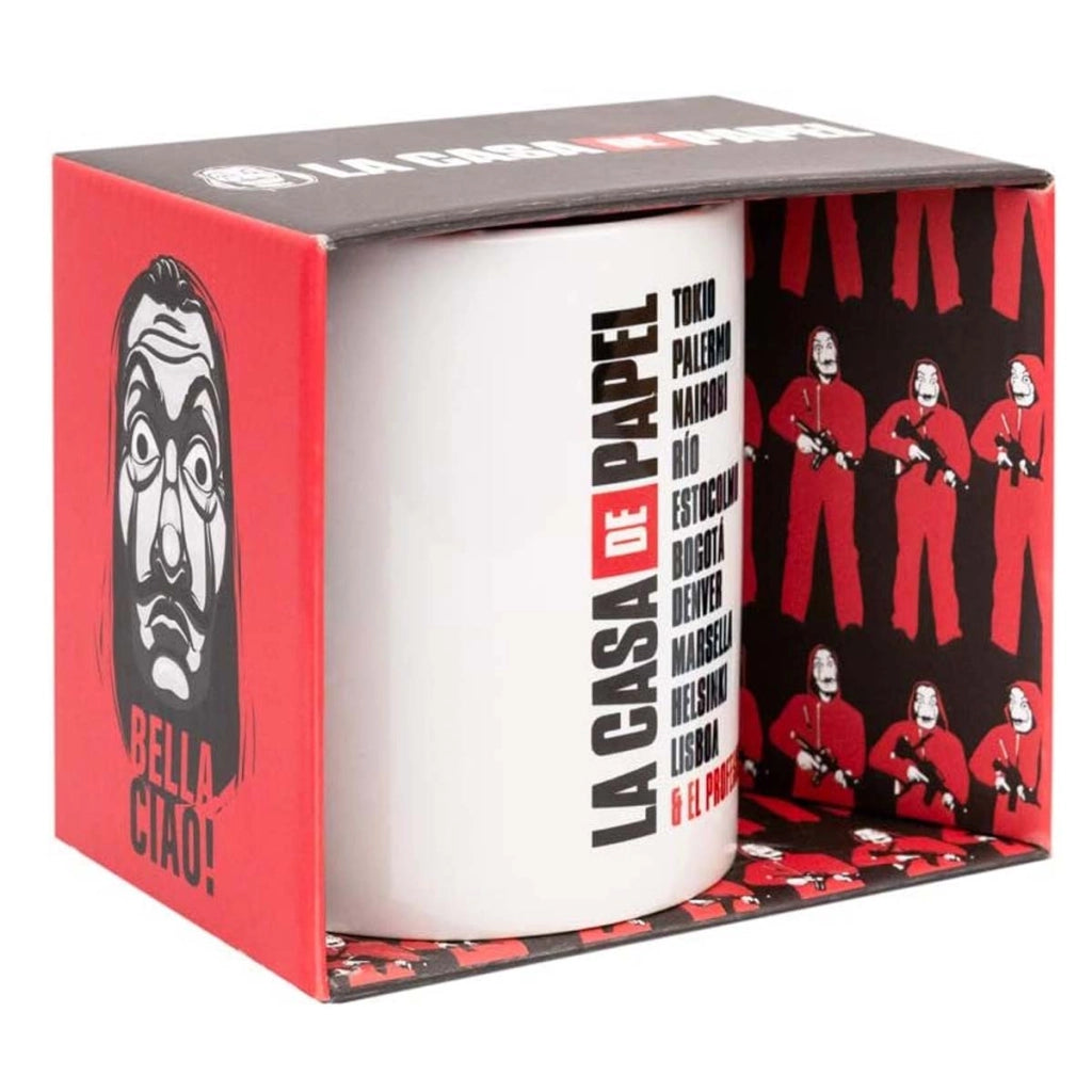 Tazza in ceramica 330 ml Collezione La Casa De Papel Solido Lavabile Bianco Inny