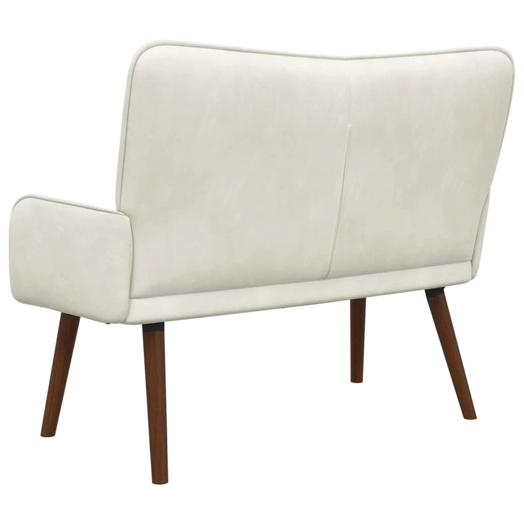 Sofa a Due Posti Crema 115 x 61 x 87 cm Velluto
