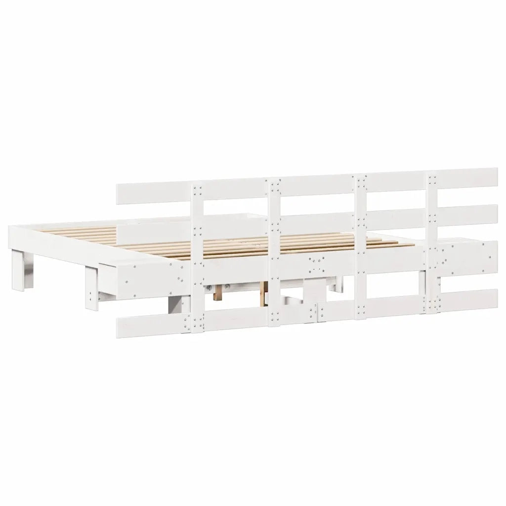 Struttura del letto Bianco 140 x 200 cm Pino massello 3385689