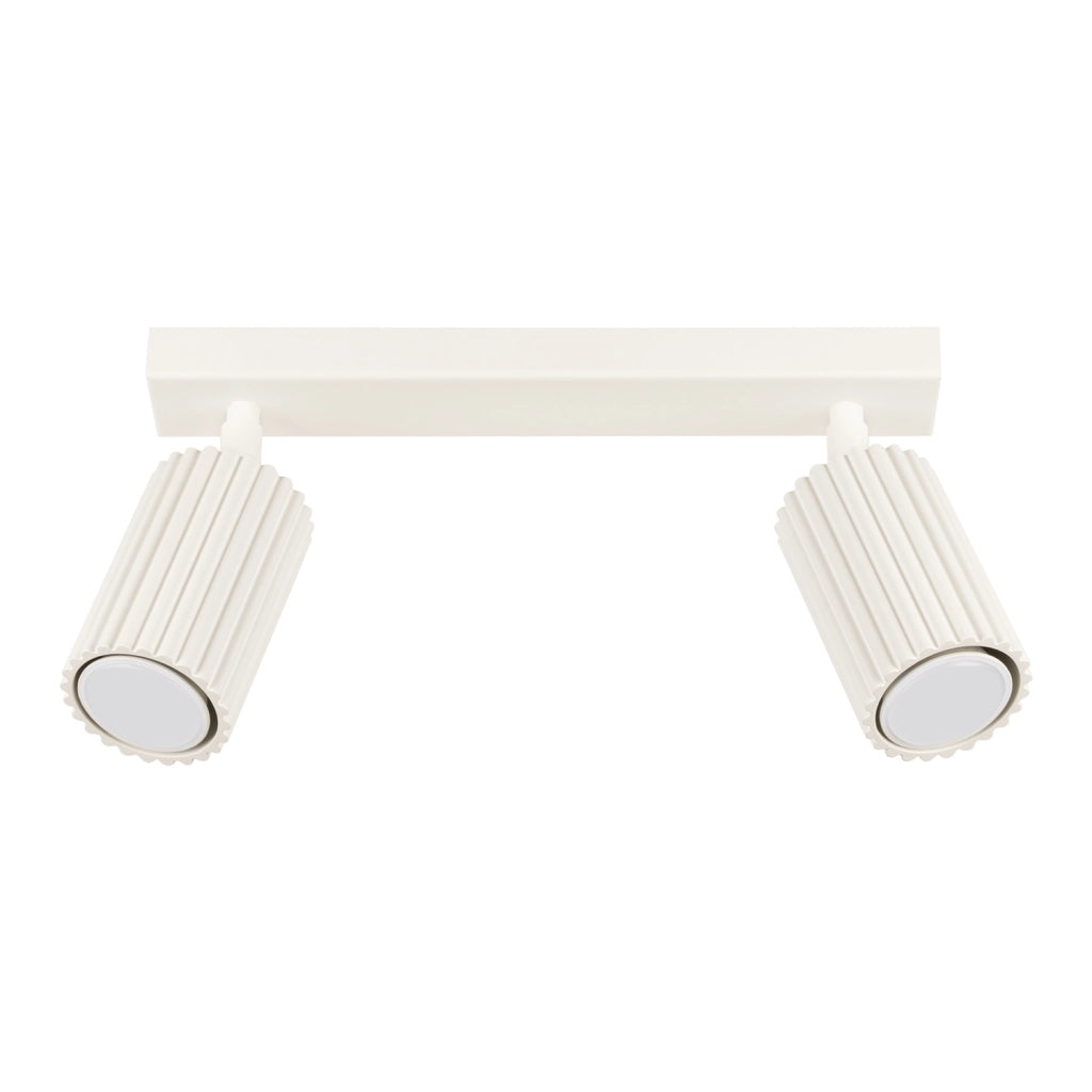 Plafoniera moderna beige 30 cm 2xGU10 spot orientabili