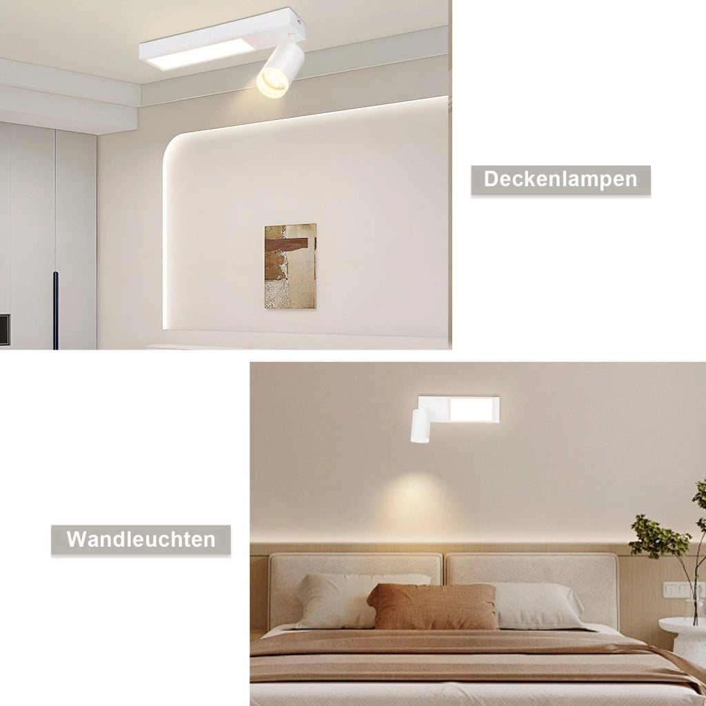ZMH Faretto da soffitto neri 2 luci legno E14 vintage per soggiorno