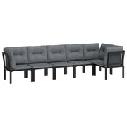 Set di mobili da giardino mobili da esterno set da 6 pezzi resina intrecciata nera e grigia 02_0017046