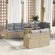Set Divano da Giardino con cuscino 9 pcs Beige Poly Rattan 3357403