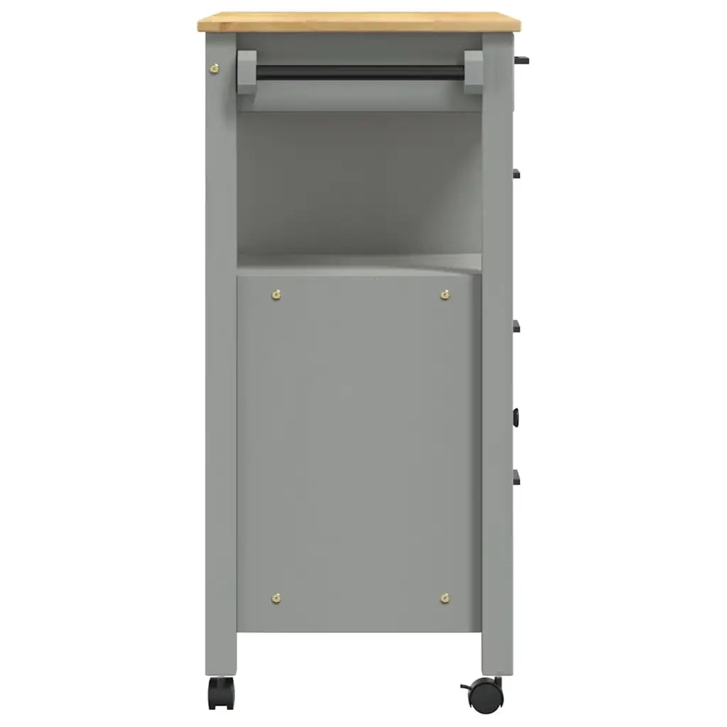 Carrello da Cucina MONZA 84x40x88,5 cm in Legno Massello di Pino 376110