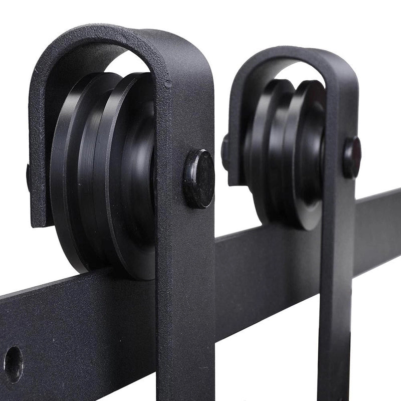 Kit binario per porta scorrevole, portata massima 100 kg, metallo, nero, 2 m, nero