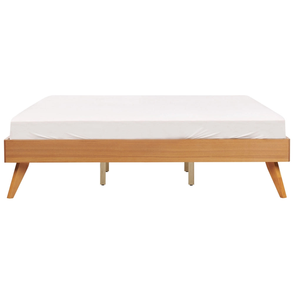 Letto 180 x 200 cm in frassino naturale MDF con rete a doghe Stile minimalista scandinavo