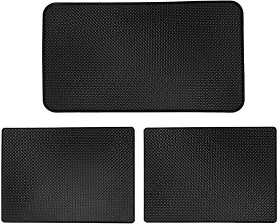 Pacchetto con 3 mattonelle antiscivolo per abbagliatore, adesivi autoadesivi per auto, mattonelle antiscivolo per auto, telefoni cellulari, occhiali da sole, chiavi (27 x 15 cm, 18 x 13 cm)