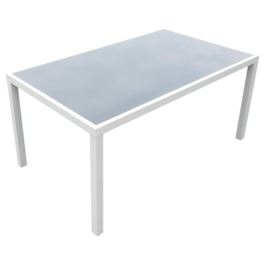 Set di mobili da giardino BERGAMO in textilene grigio 6 posti - alluminio bianco