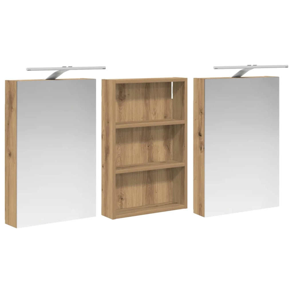 Set di Armadi da Bagno con porta 3 pcs 120 x 10,5 x 60,5 cm 3403743