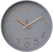 HZDHCLH 30cm Oro Cenere Grande Orologio da Parete Silenzioso, Senza Ticchettio per Casa, Cucina, Ufficio e Scuola