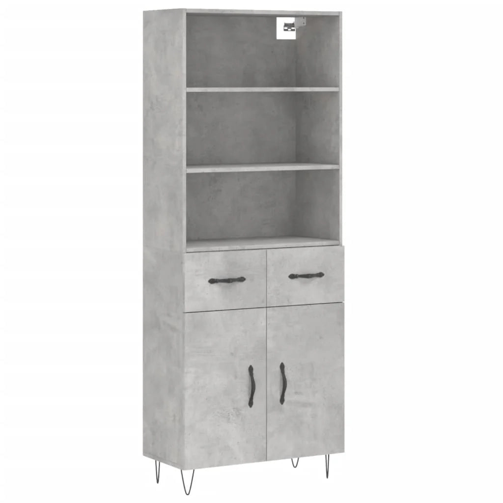 Buffet credenza cassettiera armadio mobile contenitore organizer cucina soggiorno salotto alto 69,5 x 34 x 180 cm legno ingegnerizzato grigio 02_0034601