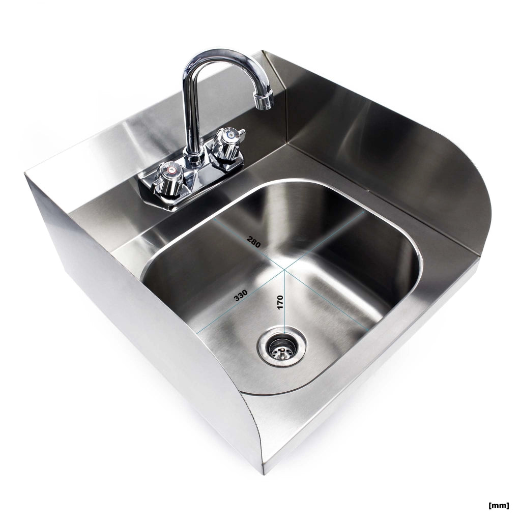 Lavello professionale quadrato acciaio inox Lavamani per ristorante bar