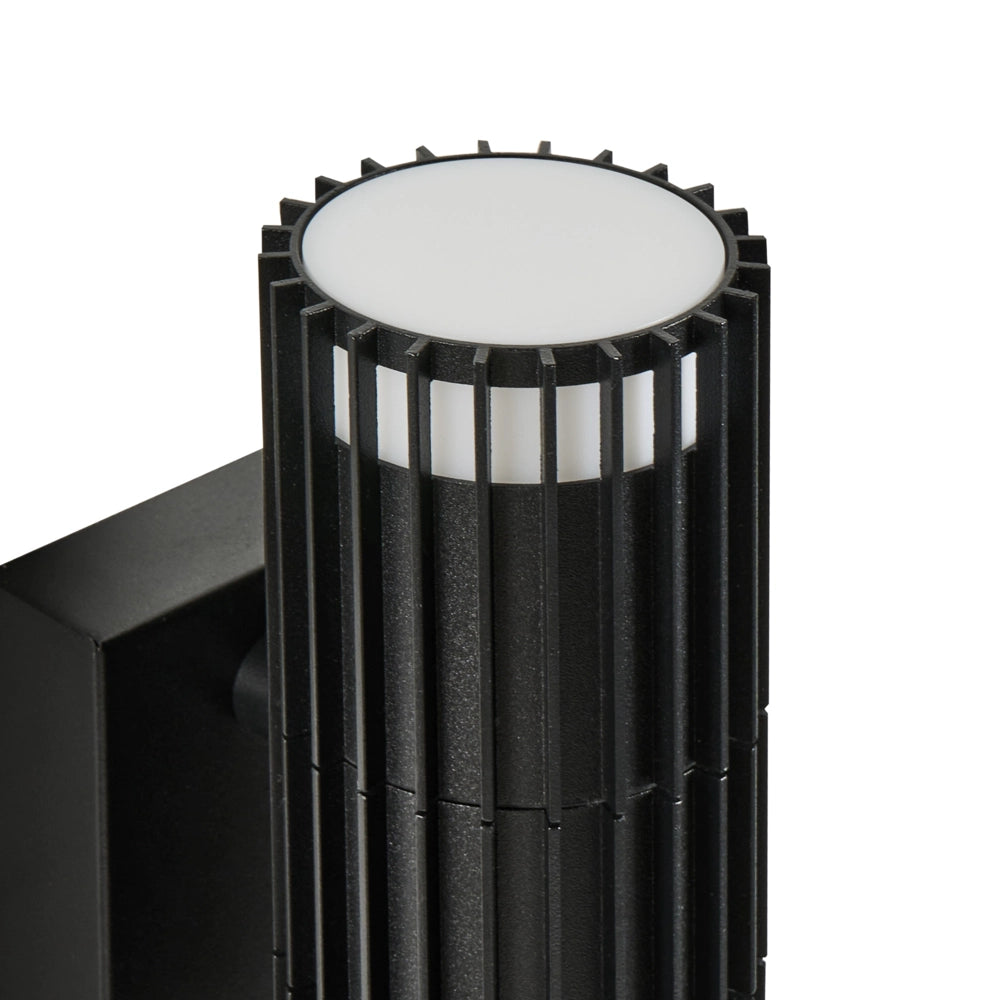 Set di 2 applique da esterno moderne per giardino con sensore di movimento, in alluminio nero design moderno