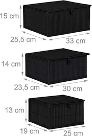 Set di 3 cestini portaoggetti/cestini decorativi in ​​bambù nero 13_0002491_2