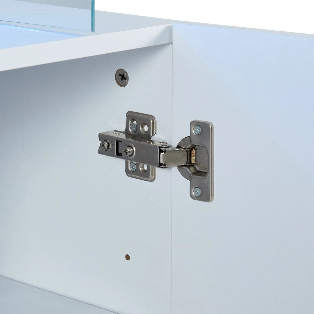 Credenza con 3 cassetti; 2 ante e illuminazione LED - 140 x 35 x 80 cm - bianco