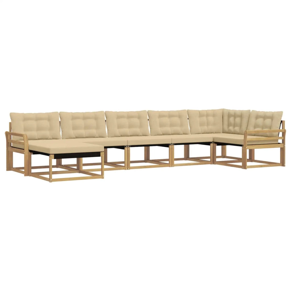 Set di divani da esterno con cuscino 7 pcs Bianco e Beige 3388903