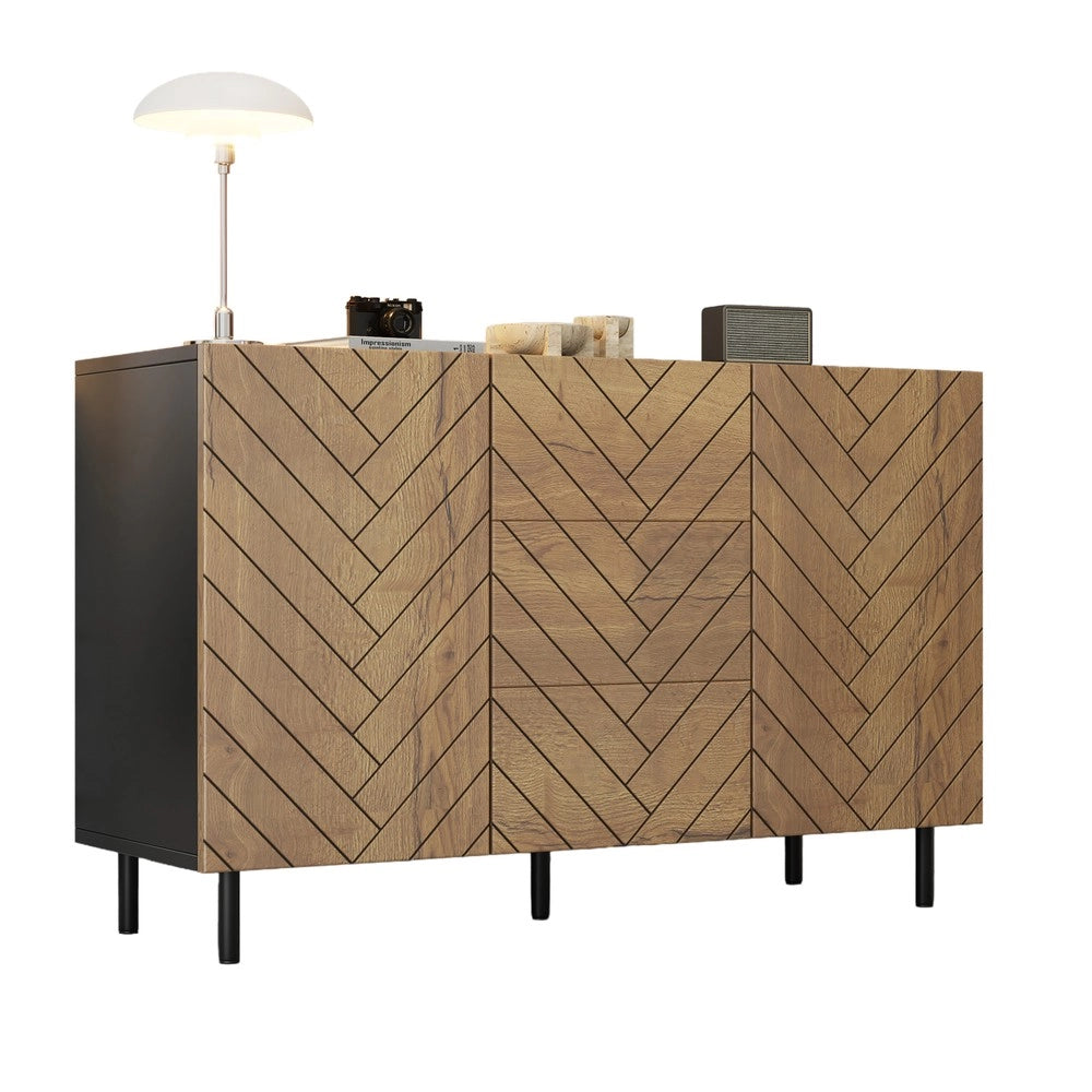 Credenza con 3 Cassetti e 2 Ante per Soggiorno ¨C MINIMAL ¨C 120x40x76 cm