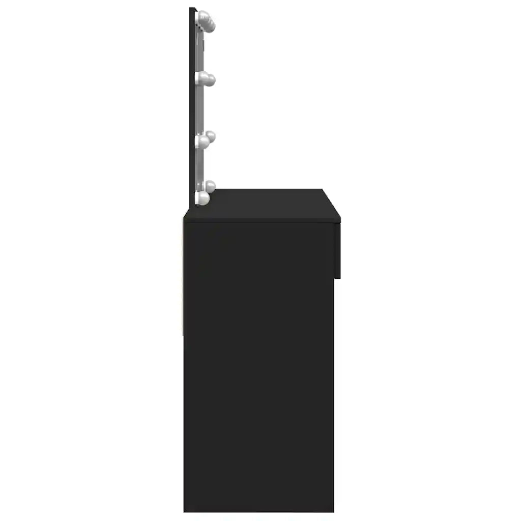 Toeletta | Tavolo da Trucco con LED Nero 100x40x130 cm