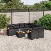Set Divani da Giardino 9 pz con Cuscini Nero in Polyrattancod mxl 116310