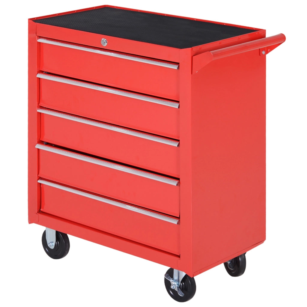 Carrello attrezzi con cassetti ¨C Zephmum ¨C Rosso, Acciaio, 69x33x75 cm