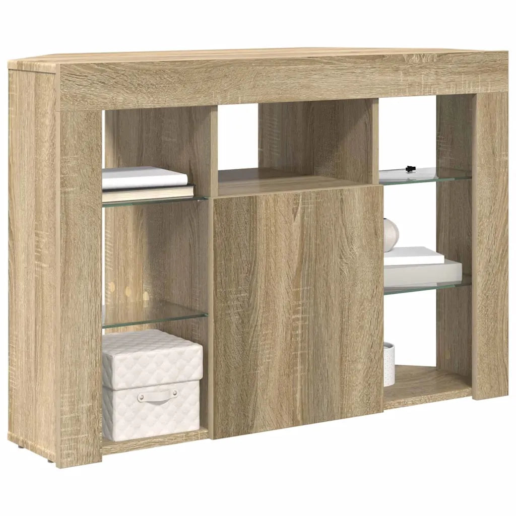 Mobile TV LED Angolare Rovere Sonoma 100x40x68cm 889787