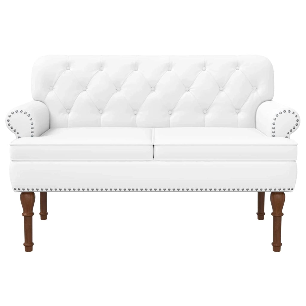 Loveseat con bottoni imbottiti Bianco 120 x 65 x 77 cm 42041863