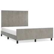 Letto matrimoniale | Letto per adulti | Giroletto senza Materasso Grigio Chiaro 140x190 cm Velluto