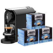 Bialetti, Macchina Caffe' a Capsule, Gioia Plus Nera, 48 Capsule Incluse