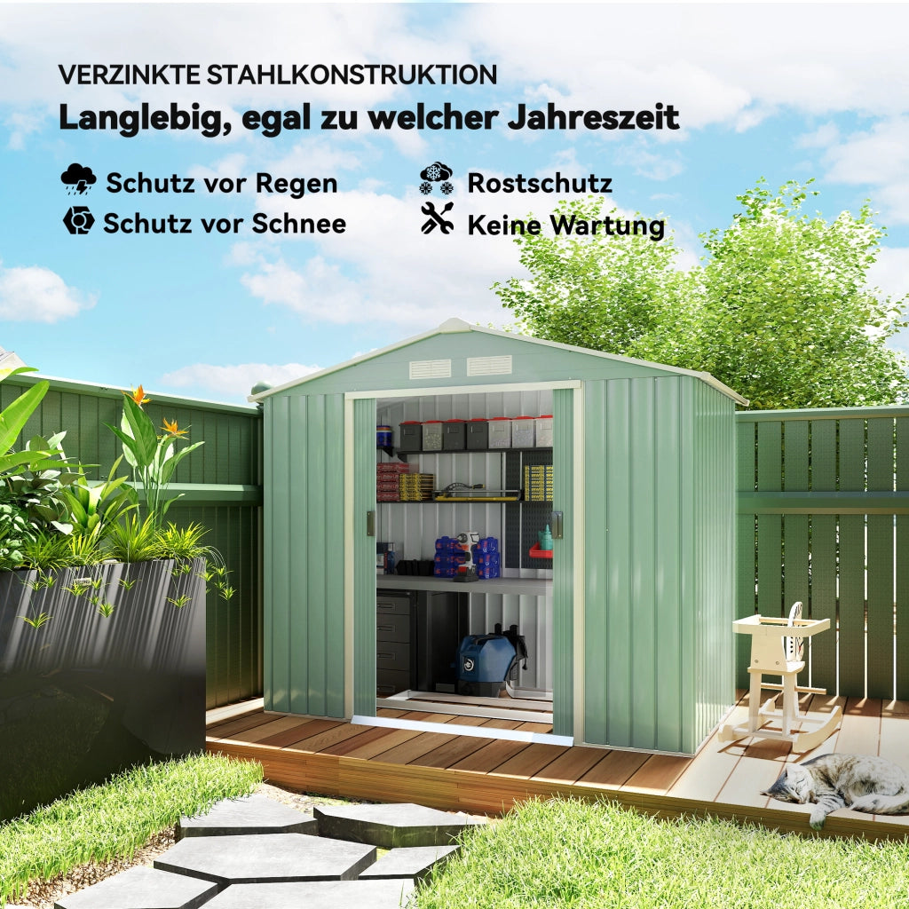 Capanno da giardino ¨C Minimal ¨C verde chiaro in acciaio 213x130x185 cm