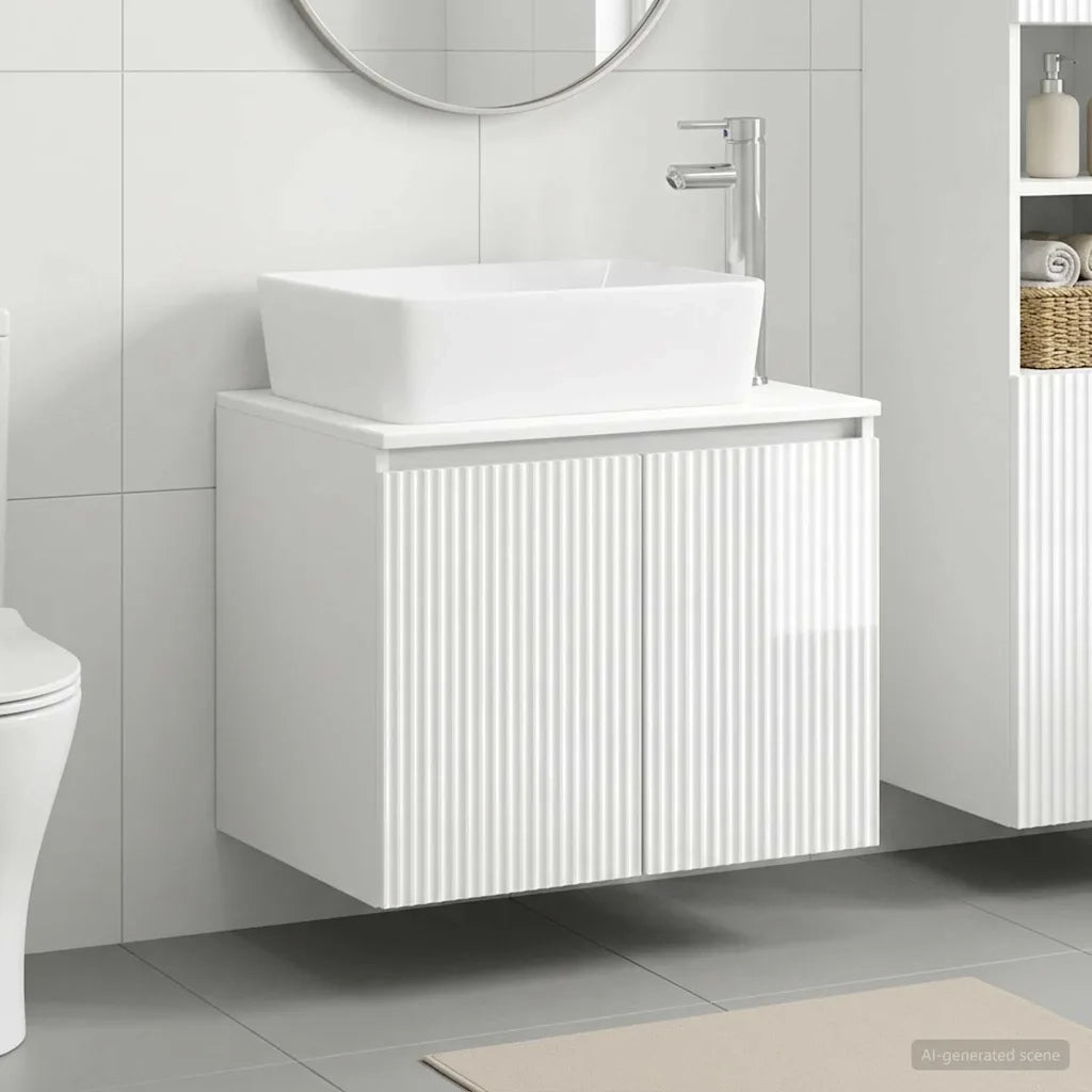 Set di mobili per il bagno Bianco Lucido Legno ingegnerizzato 3404334