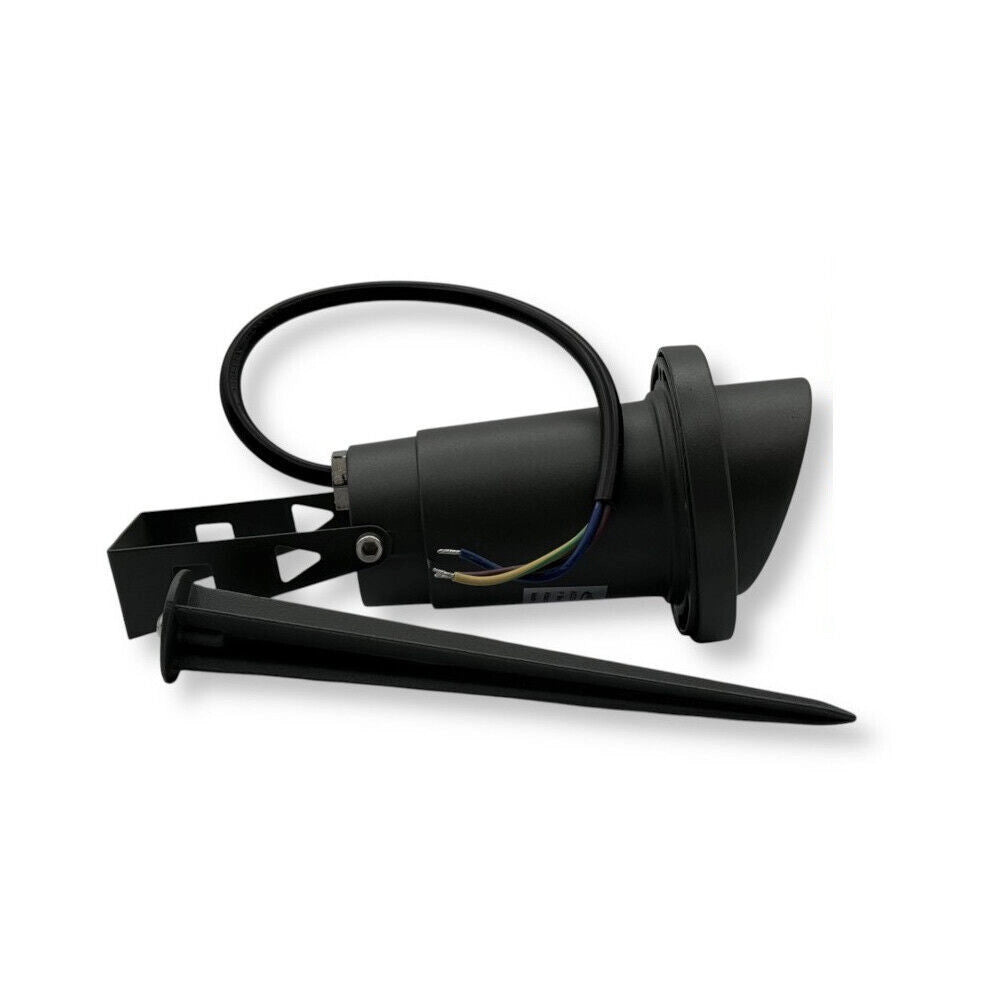 Trade Shop - Faretto Esterno Da Giardino Doppia Istallazione Con Picchetto Staffa Gu10 Ip65 Et-01 - Nero