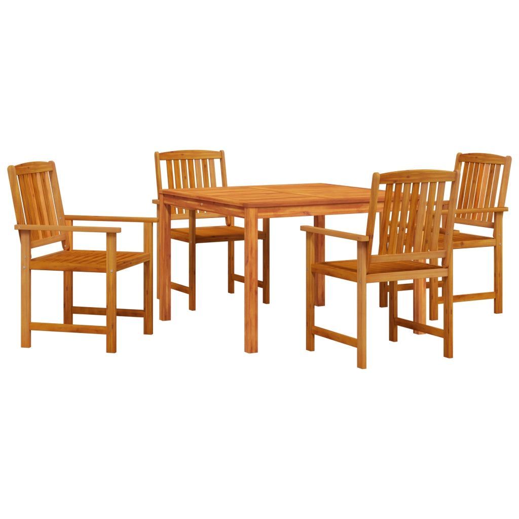 Set da pranzo per il giardino 5 pezzi in legno massello di acacia