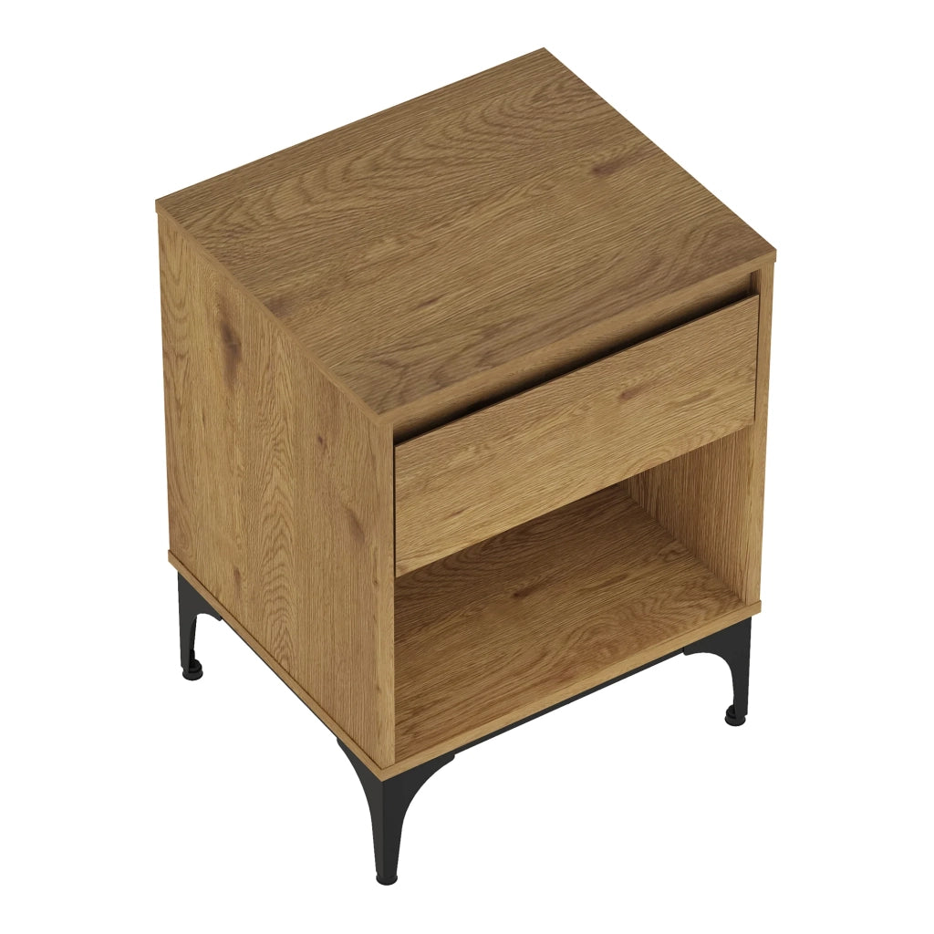 Tavolino laterale 62 x 46 x 40 cm effetto rovere scuro 03_0010917