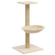 Tiragraffi per gatti Mobili per arrampicata su torre Tiragraffi piattaforma da arrampicata con tiragraffi in sisal 74 cm crema 02_0022438