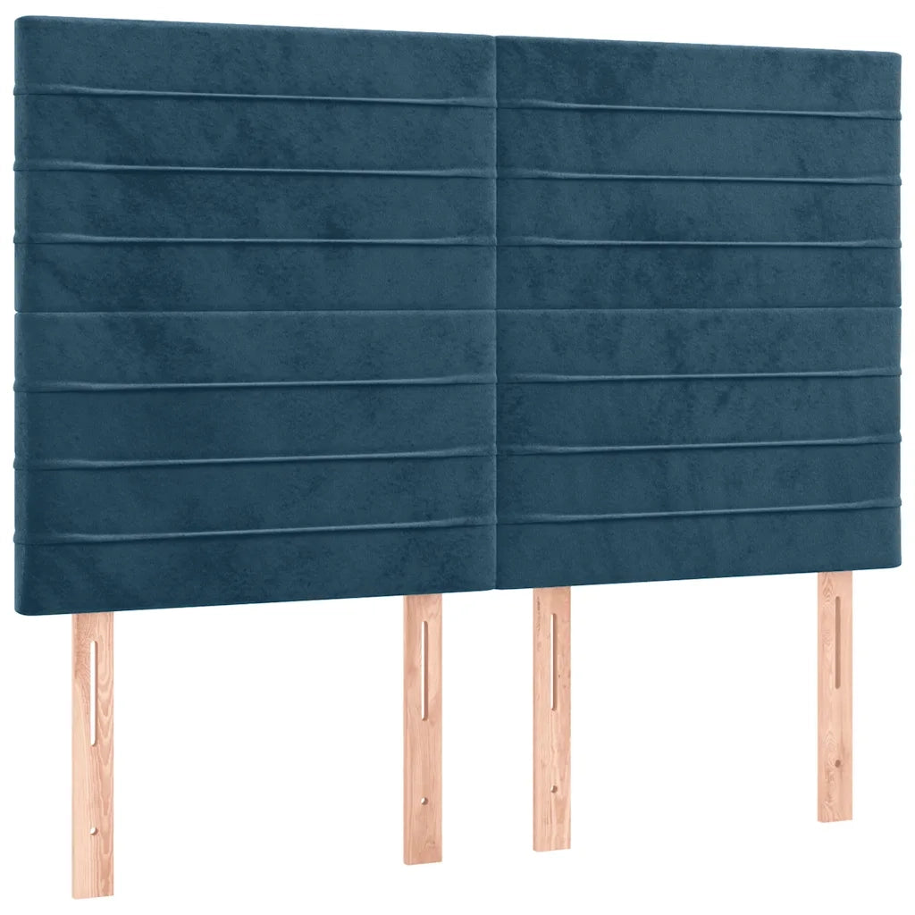 Giroletto senza Materasso-Struttura Letto Blu Scuro 140x190 cm in Velluto 480574