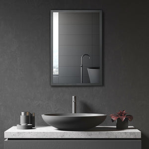 Specchiera Bagno 40x12x60 cm 1 Anta 3 Ripiani in Acciaio  Nero