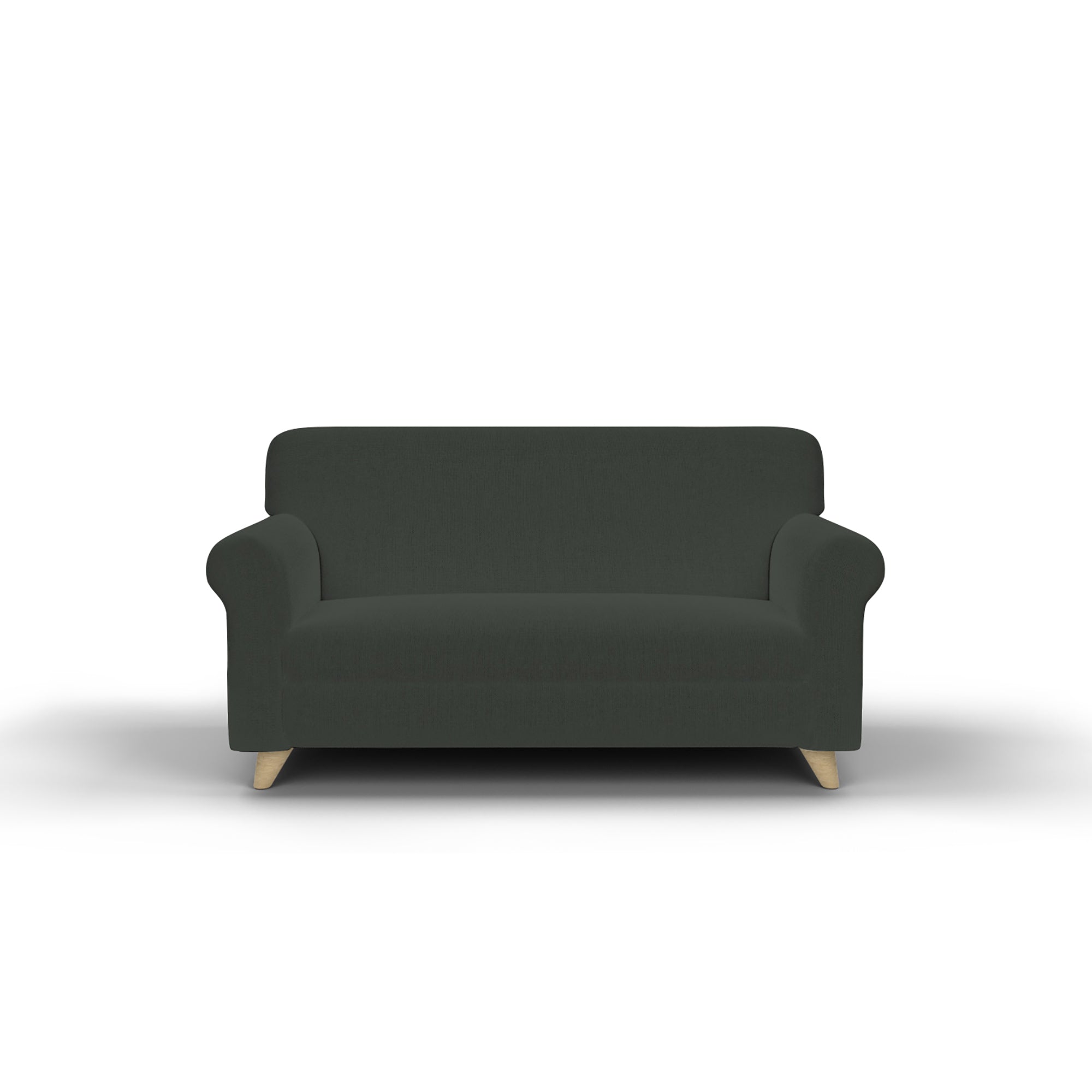 Copridivano Elasticizzato 2 Posti in Poliestere Grigio Scuro